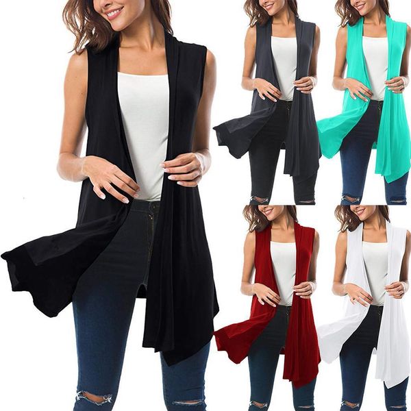 women blouse sleeveless draped open front cardigan vest blouses shirt casual asymmetric hem vest blouse women's shirt blusas, Black;white
women blouse sleeveless draped open front cardigan vest blouses shirt casual asymmetric hem vest blouse women's shirt blusas, Black;white