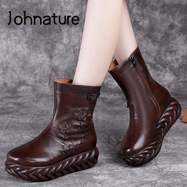 boots johnature women ladies shoes genuine leather 2021 winter zip round toe handmade retro concise leisure platform, Black
boots johnature women ladies shoes genuine leather 2021 winter zip round toe handmade retro concise leisure platform, Black