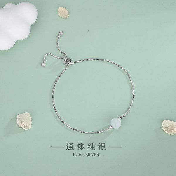 s925 pure silver simple fengyueguang stone bracelet with adjustable crystal bracelet
s925 pure silver simple fengyueguang stone bracelet with adjustable crystal bracelet