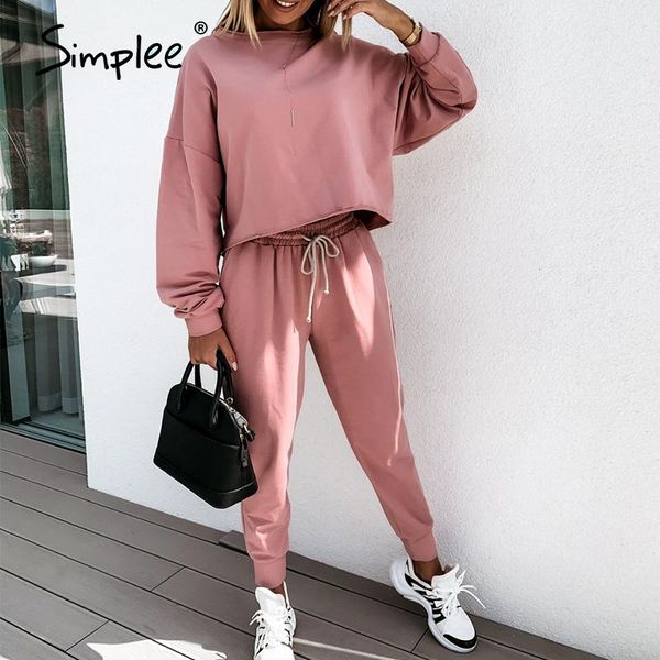 women's tracksuits simplee casual solid color suit loose fitness round neck lace up jogging pants two piece set autumn 2021, Gray
women's tracksuits simplee casual solid color suit loose fitness round neck lace up jogging pants two piece set autumn 2021, Gray