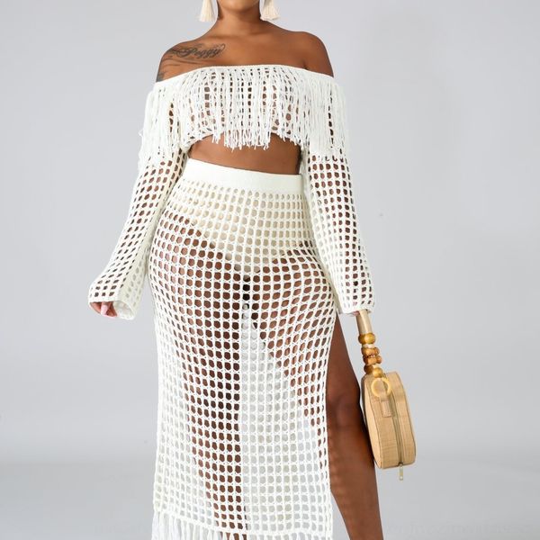 n3qze cy8128 suit summer fashion casual mesh summer suit fashion 2019 tassel fgbot long sleeve split inner dress set sexyshoulder, Gray
n3qze cy8128 suit summer fashion casual mesh summer suit fashion 2019 tassel fgbot long sleeve split inner dress set sexyshoulder, Gray