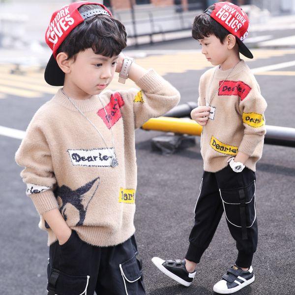 children's clothing boys and bore velvet sweaters autumn 2020 new children boy boy boy set plus velvet thick tide, Blue
children's clothing boys and bore velvet sweaters autumn 2020 new children boy boy boy set plus velvet thick tide, Blue