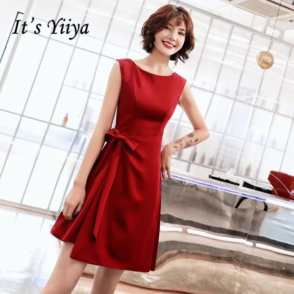 party dresses prom it's yiiya ar340 elegant o-neck knee length dress tie bow burgundy vestido de gala ruched zipper gowns, White;black
party dresses prom it's yiiya ar340 elegant o-neck knee length dress tie bow burgundy vestido de gala ruched zipper gowns, White;black