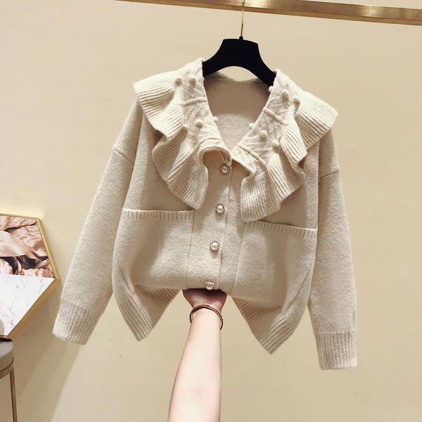 new autumn and winter sweet large pockets student cardigan sweater female students solid color knitted coat girls knitwear, White
new autumn and winter sweet large pockets student cardigan sweater female students solid color knitted coat girls knitwear, White