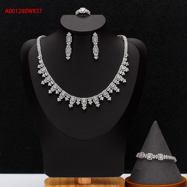bride talk luxury 4pcs jewelry sets nigerian design women wedding cubic zircon necklace earring dubai bridal cz wedding sets, Silver
bride talk luxury 4pcs jewelry sets nigerian design women wedding cubic zircon necklace earring dubai bridal cz wedding sets, Silver