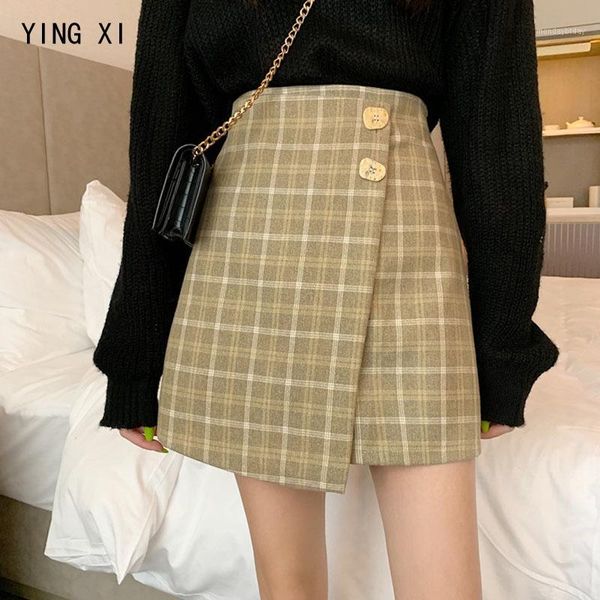 ying xi 2020 spring and summer plaid a-line above knee mini with button casual women skirt1, Black
ying xi 2020 spring and summer plaid a-line above knee mini with button casual women skirt1, Black