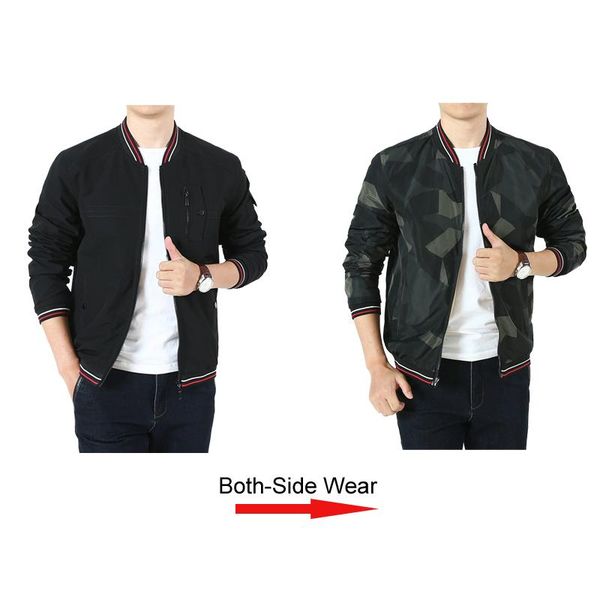 men's jackets bomber zipper jacket fashion double-side wear cotton coats casual outwear slim fit baseball men clothing, Black;brown
men's jackets bomber zipper jacket fashion double-side wear cotton coats casual outwear slim fit baseball men clothing, Black;brown