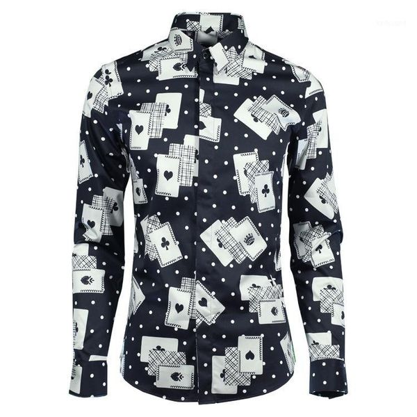 new 100% cotton men shirt luxury fashion playing cards printed men shirt long sleeve trend mens shirts casual slim fit plus size1, White;black
new 100% cotton men shirt luxury fashion playing cards printed men shirt long sleeve trend mens shirts casual slim fit plus size1, White;black