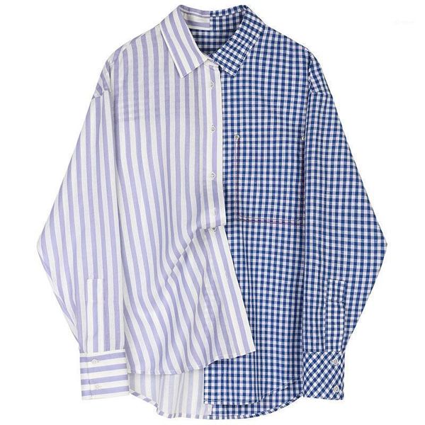 z-zoux women blouse striped plaid patchwork women shirts loose long shirt asymmetry ladies long sleeve irregular 1, White
z-zoux women blouse striped plaid patchwork women shirts loose long shirt asymmetry ladies long sleeve irregular 1, White