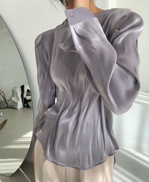 2021 new elegant female niche solid shirts the-neck breath sleeves woman thin blouse inside outerwear shirt spring 91wh, White
2021 new elegant female niche solid shirts the-neck breath sleeves woman thin blouse inside outerwear shirt spring 91wh, White