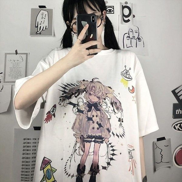 женщины футболки мультфильм топ японские аниме harajuku kawaii streetwear панк лето с коротким рукавом свободный плюс размер одежды swift gr, White
женщины футболки мультфильм топ японские аниме harajuku kawaii streetwear панк лето с коротким рукавом свободный плюс размер одежды swift gr, White