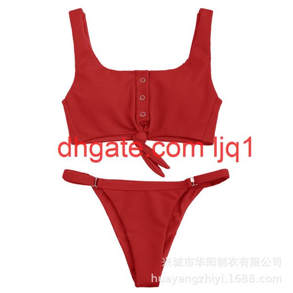 2020 new solid color open back women's swimsuit fashion split bikini swimsuit, White;black
2020 new solid color open back women's swimsuit fashion split bikini swimsuit, White;black