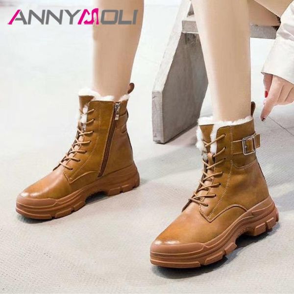 boots annymoli natural wool fur flat platform motorcycle women real leather snow buckle zip ankle lace up shoes 40, Black
boots annymoli natural wool fur flat platform motorcycle women real leather snow buckle zip ankle lace up shoes 40, Black