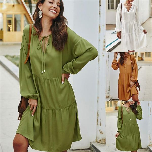 clothing casual dress womens spring designer v neck solid color dress long sleeve fashion famale, Black;gray
clothing casual dress womens spring designer v neck solid color dress long sleeve fashion famale, Black;gray