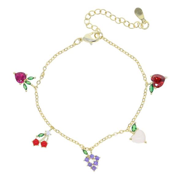 new fruits cherry strawberry grape peach charm bracelet gold color chain cute fruit basket sweet women fashion jewelry, Golden;silver
new fruits cherry strawberry grape peach charm bracelet gold color chain cute fruit basket sweet women fashion jewelry, Golden;silver