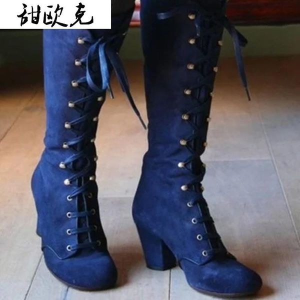 new women platform thigh high boots ladies lace up square high heel mid calf boots female flock ride long plus size shoes, Black
new women platform thigh high boots ladies lace up square high heel mid calf boots female flock ride long plus size shoes, Black