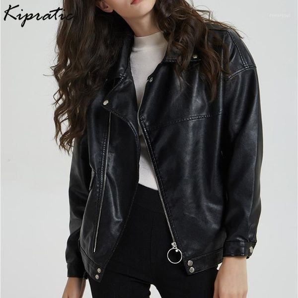 spring autumn new women's leather jacket loose motorcycle pu female faux leather jacket outerwear ladies coats1, Black
spring autumn new women's leather jacket loose motorcycle pu female faux leather jacket outerwear ladies coats1, Black