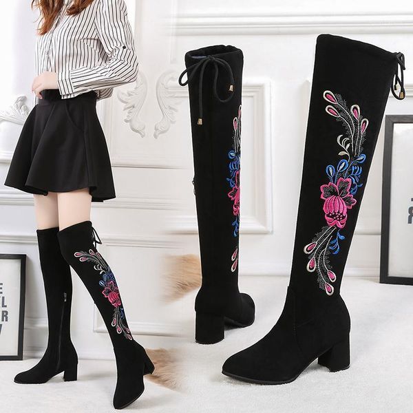 lady boots rock shoes woman luxury designer thigh high heels high round toe winter footwear boots-women1, Black
lady boots rock shoes woman luxury designer thigh high heels high round toe winter footwear boots-women1, Black