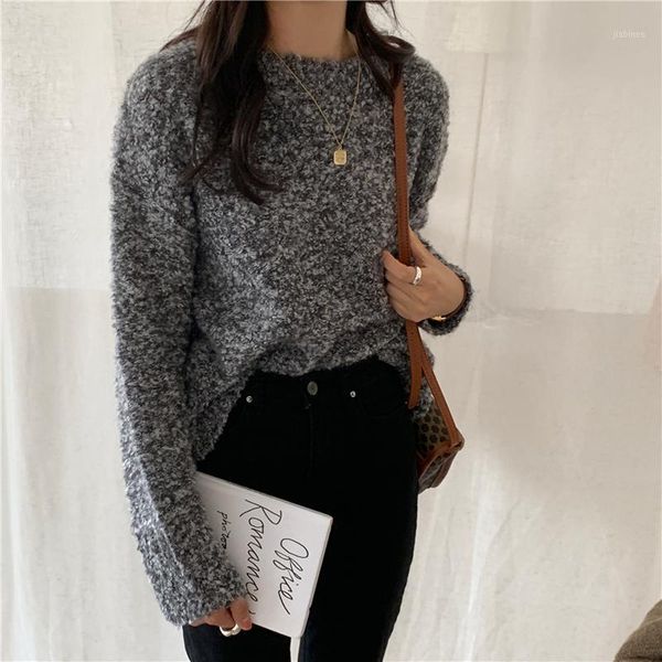 elegant autumn sweater solid pullovers knitted women vintage retro loose o-neck warm, White;black
elegant autumn sweater solid pullovers knitted women vintage retro loose o-neck warm, White;black