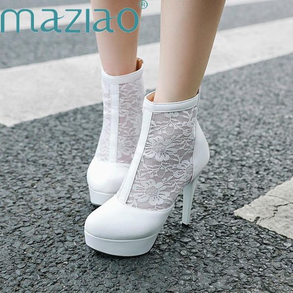 sprine ankle boot round toe super high heels lace hollow out breathable mesh back zipper women fashion designer boots maziao, Black
sprine ankle boot round toe super high heels lace hollow out breathable mesh back zipper women fashion designer boots maziao, Black