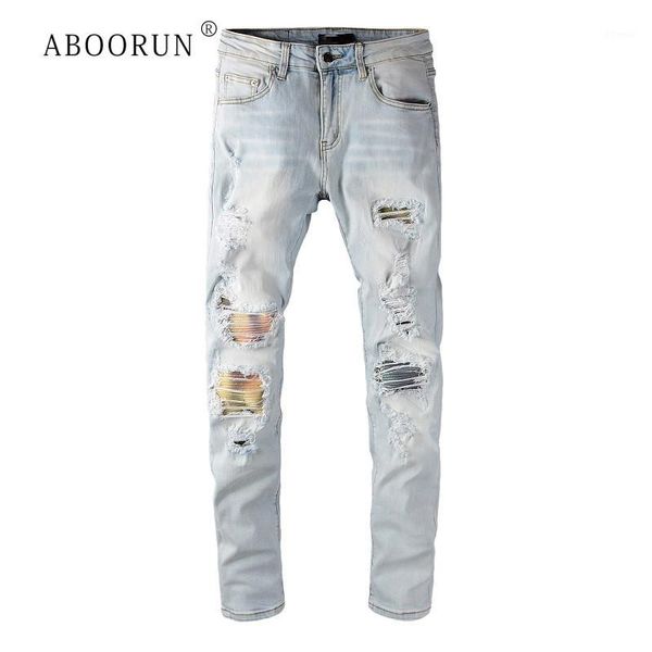 men's jeans hi street men's skinny ripped broken motorcycle biker urban brand trousers for male1, Blue
men's jeans hi street men's skinny ripped broken motorcycle biker urban brand trousers for male1, Blue