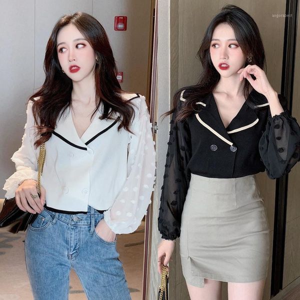 new korean style chiffon lantern sleeve mesh patchwork sweet long sleeve fashion slim for women1, White
new korean style chiffon lantern sleeve mesh patchwork sweet long sleeve fashion slim for women1, White