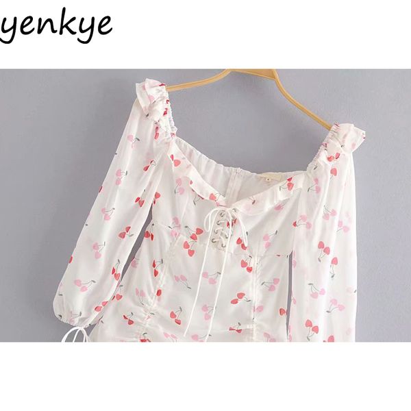women sweet cherry print drawstring drap bodycon mini dress romantic lady lace up v neck long sleeve summer dress lj201203, White;black
women sweet cherry print drawstring drap bodycon mini dress romantic lady lace up v neck long sleeve summer dress lj201203, White;black
