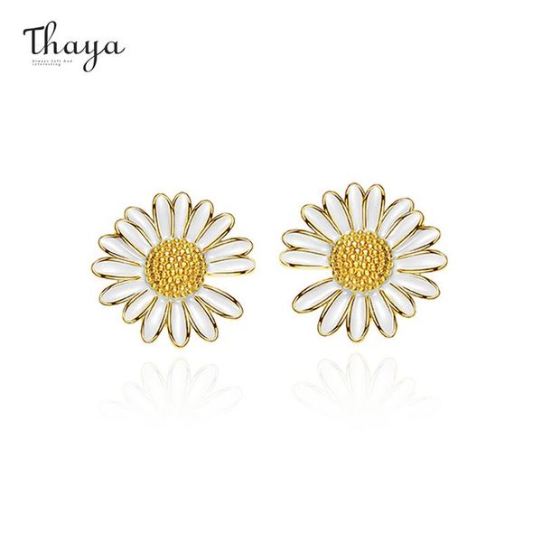 thaya daisy earrings real s925 sterling silver gold plated earring simple style for women silver earring fine jewelry fashion, Golden;silver
thaya daisy earrings real s925 sterling silver gold plated earring simple style for women silver earring fine jewelry fashion, Golden;silver