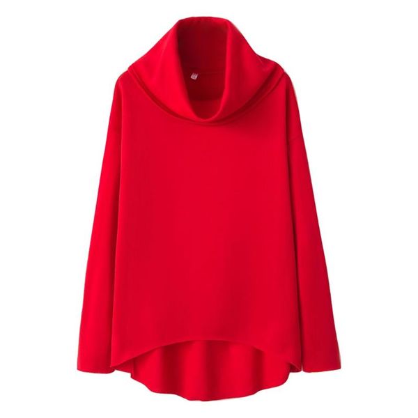 solid color winter warm irregular high collar scarf collar t-shirt knitted elegant women casual t shirt robe chemise femme, White
solid color winter warm irregular high collar scarf collar t-shirt knitted elegant women casual t shirt robe chemise femme, White