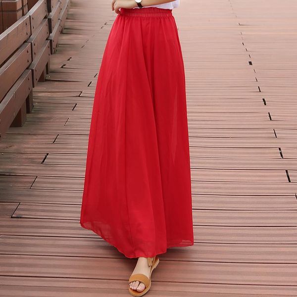 16 colors women chiffon long skirt 2019 bohemian long skirt stretch high waist a word skirt casual pleated saias, Black
16 colors women chiffon long skirt 2019 bohemian long skirt stretch high waist a word skirt casual pleated saias, Black