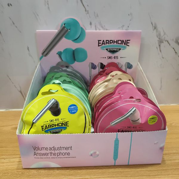 wired mobile earphone r15 with strong bass suitable for smartphone online chatting call wired in color bag 50pcs in diaplay box
wired mobile earphone r15 with strong bass suitable for smartphone online chatting call wired in color bag 50pcs in diaplay box