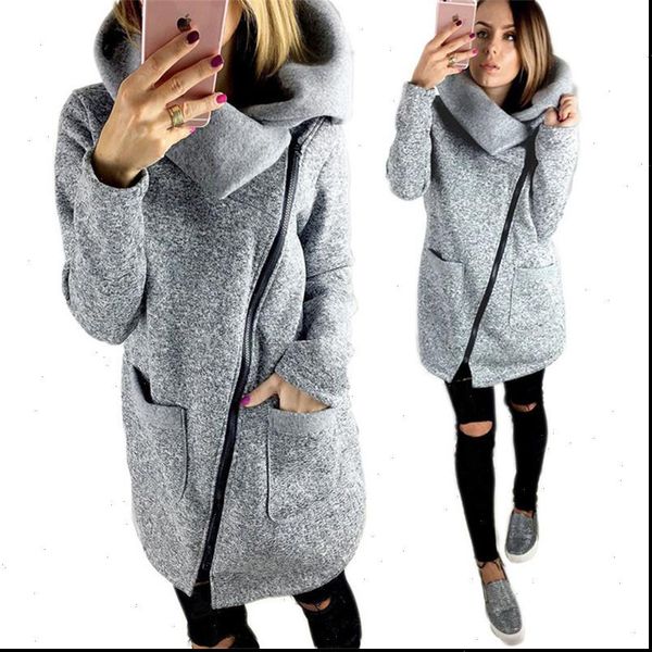 autumn winter women jacket solid color long sleeve coat diagonal zipper turndown collar lady casual outwear plus size s 5xl, Black;brown
autumn winter women jacket solid color long sleeve coat diagonal zipper turndown collar lady casual outwear plus size s 5xl, Black;brown