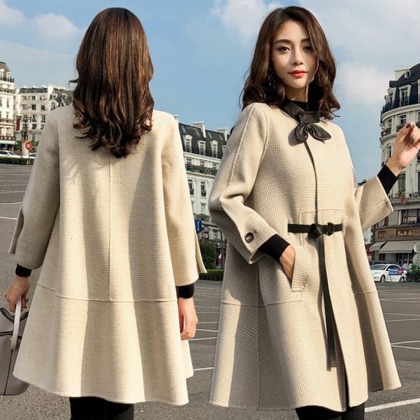 elegant female autumn and winter new korean women's mid-length cape woolen plaid coat wild tide, Black
elegant female autumn and winter new korean women's mid-length cape woolen plaid coat wild tide, Black