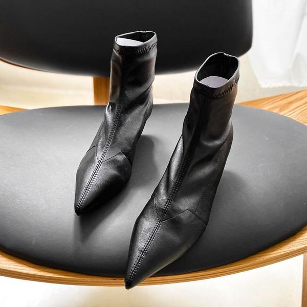 boots deat 2021 spring autumn fashion casual pointed elastic high-heeled thin leather single shoes women short cool sf1381, Black
boots deat 2021 spring autumn fashion casual pointed elastic high-heeled thin leather single shoes women short cool sf1381, Black