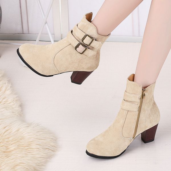 buckle autumn ankle boots casual step high heels western style tights winter women shoes size 35-43, Black
buckle autumn ankle boots casual step high heels western style tights winter women shoes size 35-43, Black
