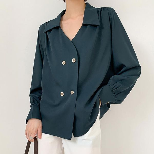 double-breasted v-neck women blouses vintage solid full sleeve chiffon shirts female satin shirts blusa feminina1, White
double-breasted v-neck women blouses vintage solid full sleeve chiffon shirts female satin shirts blusa feminina1, White