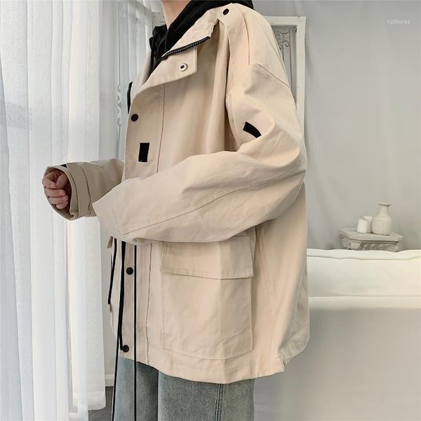 2020 standing collar tooling jacket men's plus size solid color casual men jacket street hip-hop loose male1, Black;brown
2020 standing collar tooling jacket men's plus size solid color casual men jacket street hip-hop loose male1, Black;brown