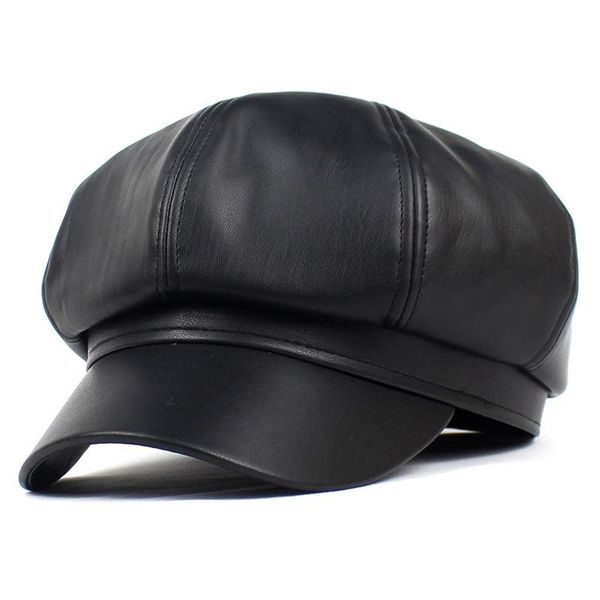 women's leather octagonal hat pu matte korean fashion waterproof windproof solid color berets wild curved brim peaked cap, Blue;gray
women's leather octagonal hat pu matte korean fashion waterproof windproof solid color berets wild curved brim peaked cap, Blue;gray
