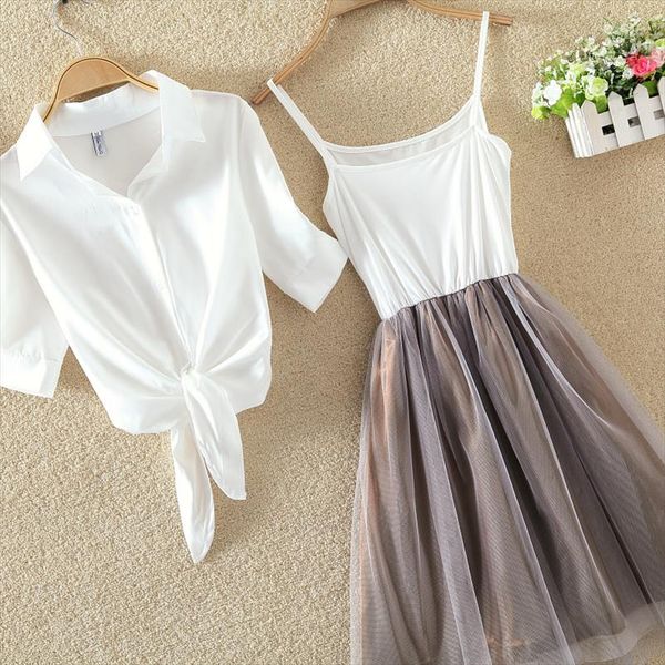 women suits casual clothing sets crop fold tulle skirt blouse 2 piece dress sets summer dress suit twin plus size, Gray
women suits casual clothing sets crop fold tulle skirt blouse 2 piece dress sets summer dress suit twin plus size, Gray