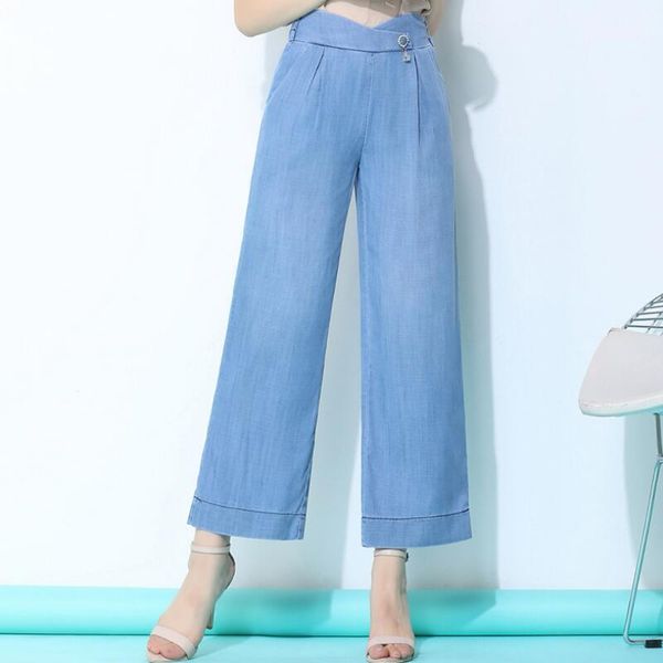 women's jeans yy summer women fashion pants irregular elastic waist lady casual ankle-length wide-leg 27-341, Blue
women's jeans yy summer women fashion pants irregular elastic waist lady casual ankle-length wide-leg 27-341, Blue