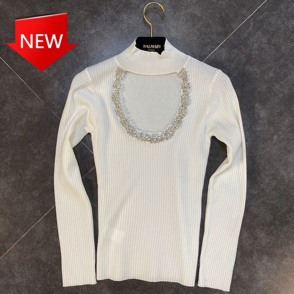 decoration hollow out kniited pullovers women sweater 2020 autumn winter new arrivals long sleeve diamonds h1211, White;black
decoration hollow out kniited pullovers women sweater 2020 autumn winter new arrivals long sleeve diamonds h1211, White;black