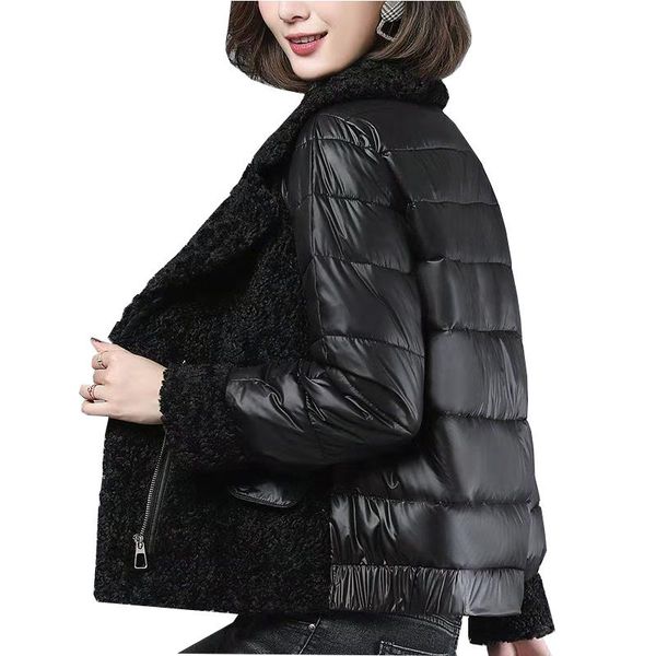 women's fur & faux 2021women cotton padded jacket short lamb wool coat female winter outerwear loose pockets plush thick warm parkas wa, Black
women's fur & faux 2021women cotton padded jacket short lamb wool coat female winter outerwear loose pockets plush thick warm parkas wa, Black
