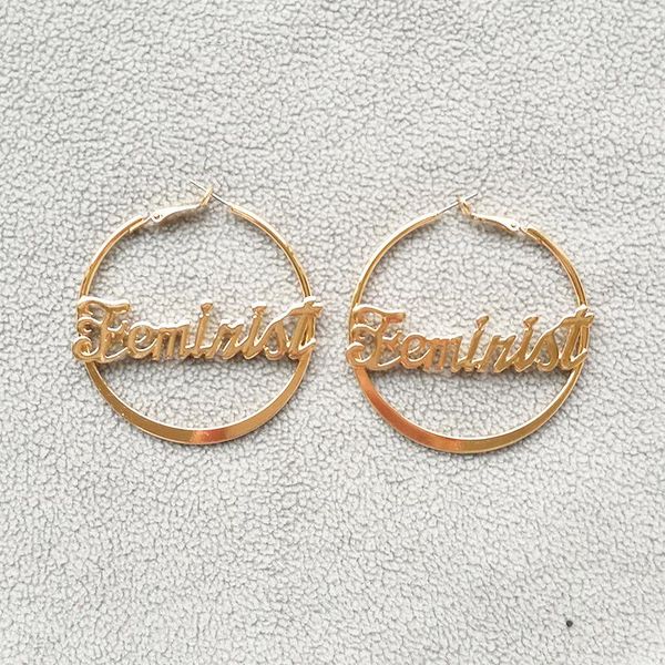 hoop & huggie statement love babe feminist letter large earrings for women simple gold color punk big circle fashion jewelry, Golden;silver
hoop & huggie statement love babe feminist letter large earrings for women simple gold color punk big circle fashion jewelry, Golden;silver