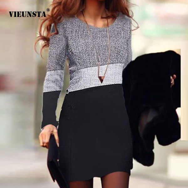 elegant women autumn bottoming party dress fashion patchwork long sleeve mini dress spring ladies o neck all-match dress vestido y0118, Black;gray
elegant women autumn bottoming party dress fashion patchwork long sleeve mini dress spring ladies o neck all-match dress vestido y0118, Black;gray