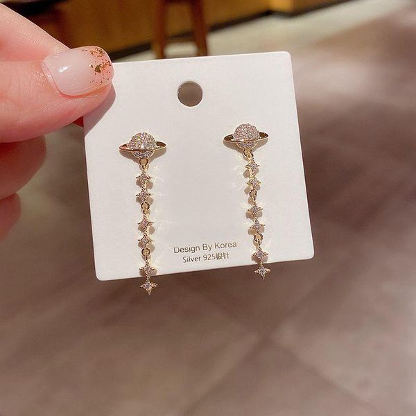 high-end planet long star earrings gold color micro paved cubic zirconia dangle earrings fashion women jewelry, Silver
high-end planet long star earrings gold color micro paved cubic zirconia dangle earrings fashion women jewelry, Silver