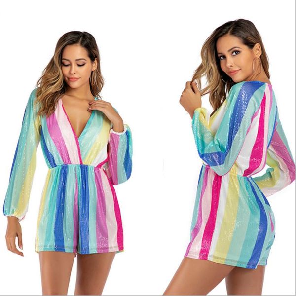 women's jumpsuits & rompers women colorful sequined stripped full sleeve playsuit fashion european and american style, Black;white
women's jumpsuits & rompers women colorful sequined stripped full sleeve playsuit fashion european and american style, Black;white