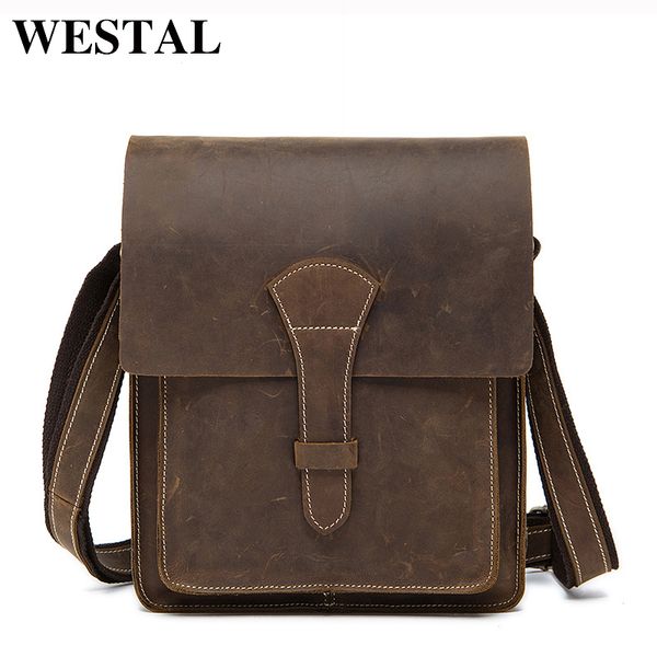 westal crazy horse leather messenger bag men genuine leather crossbody for men messenger bag man shoulder bags male handbag 1093 c0121