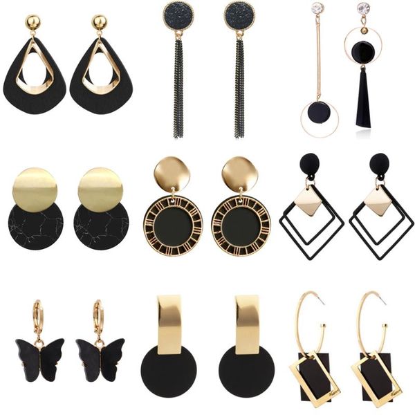fashion women statement earrings simple metal black pendientes earrings 2021 trendy gold geometric drop female jewelry, Silver
fashion women statement earrings simple metal black pendientes earrings 2021 trendy gold geometric drop female jewelry, Silver
