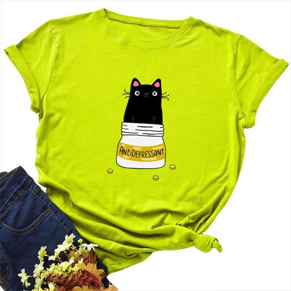 2020 fashion plus size women t shirt 100% cotton o neck cat medicine jar printed tees good quality summer female t, White
2020 fashion plus size women t shirt 100% cotton o neck cat medicine jar printed tees good quality summer female t, White