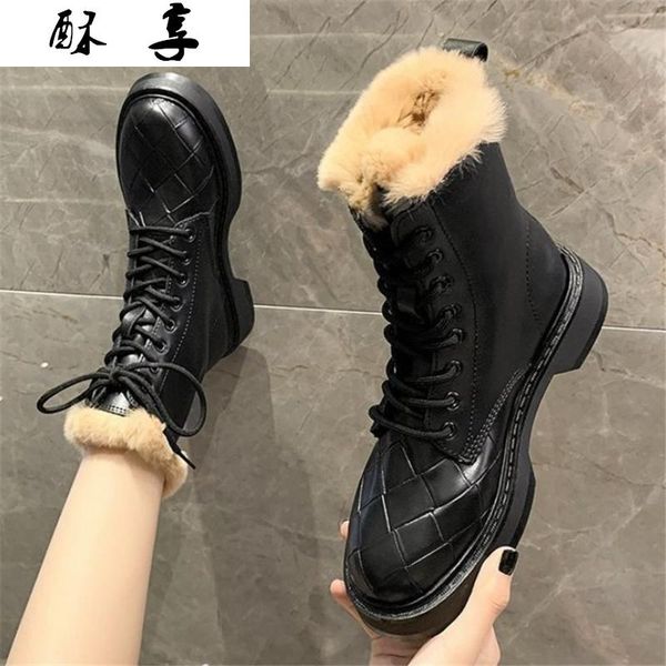 2021 women winter snow boots fashion warm plush ankle boots retro lace up for women platform shoes botas mujer shoes woman, Black
2021 women winter snow boots fashion warm plush ankle boots retro lace up for women platform shoes botas mujer shoes woman, Black